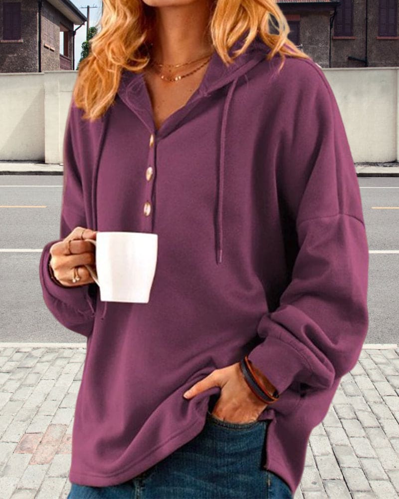 Damen-Kapuzenpullover mit Knöpfen - Image 4