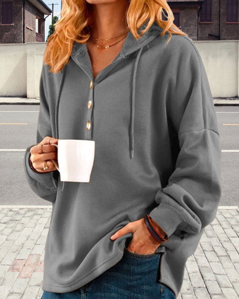 Damen-Kapuzenpullover mit Knöpfen - Image 5