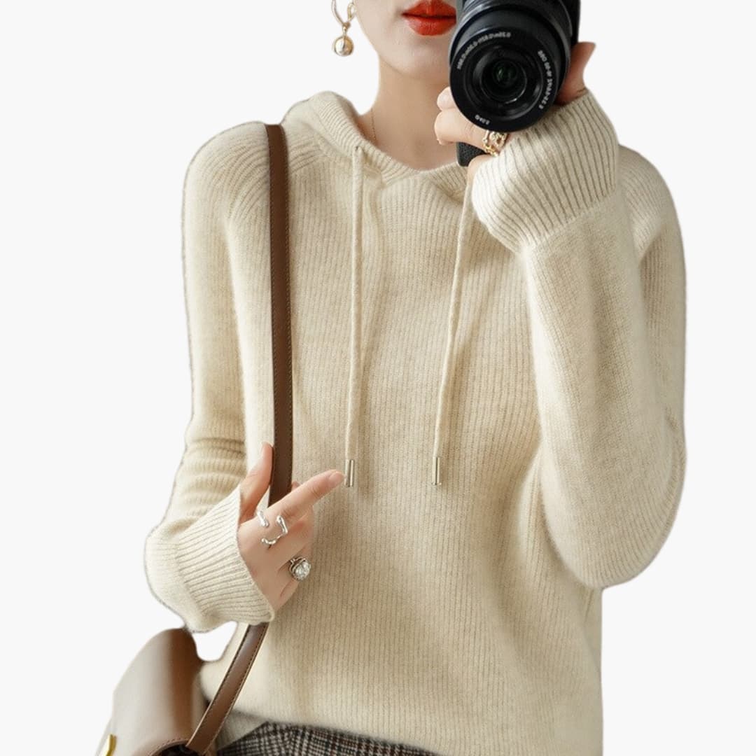 Damen Kapuzenpullover Strick mit Kapuze und langen Ärmeln - Image 6