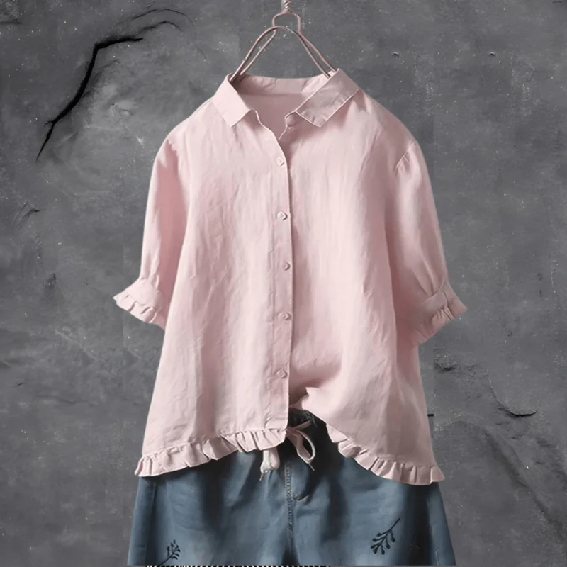 Damen klassische elegante Bluse | Kurzarm - Image 2