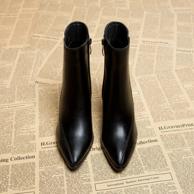 Damen klassische Stiefeletten mit Absatz | Schwarz - Image 2