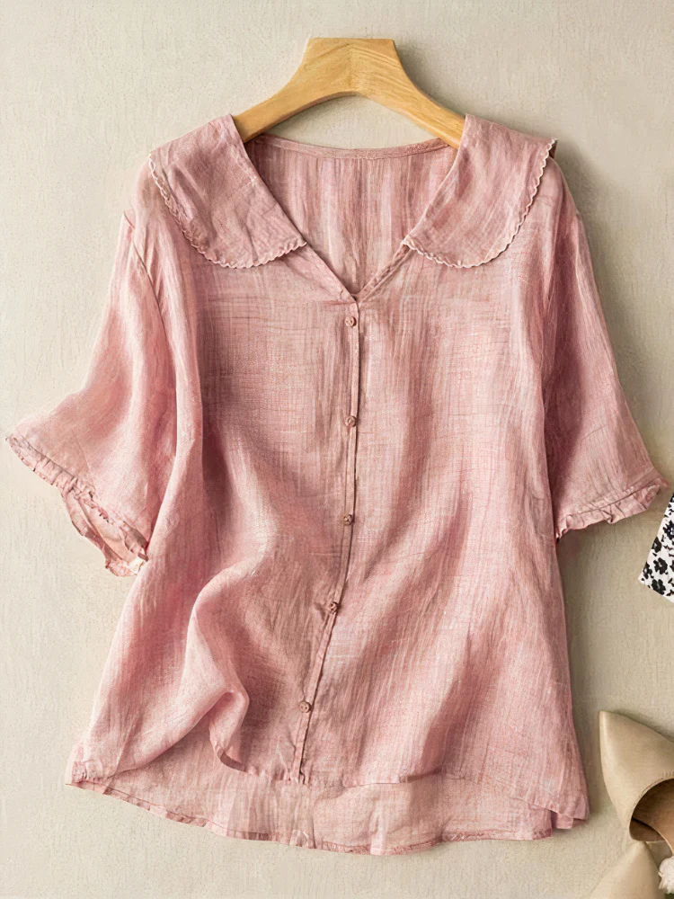 Damen klassische Vintage-Bluse | Kurzarm - Image 3