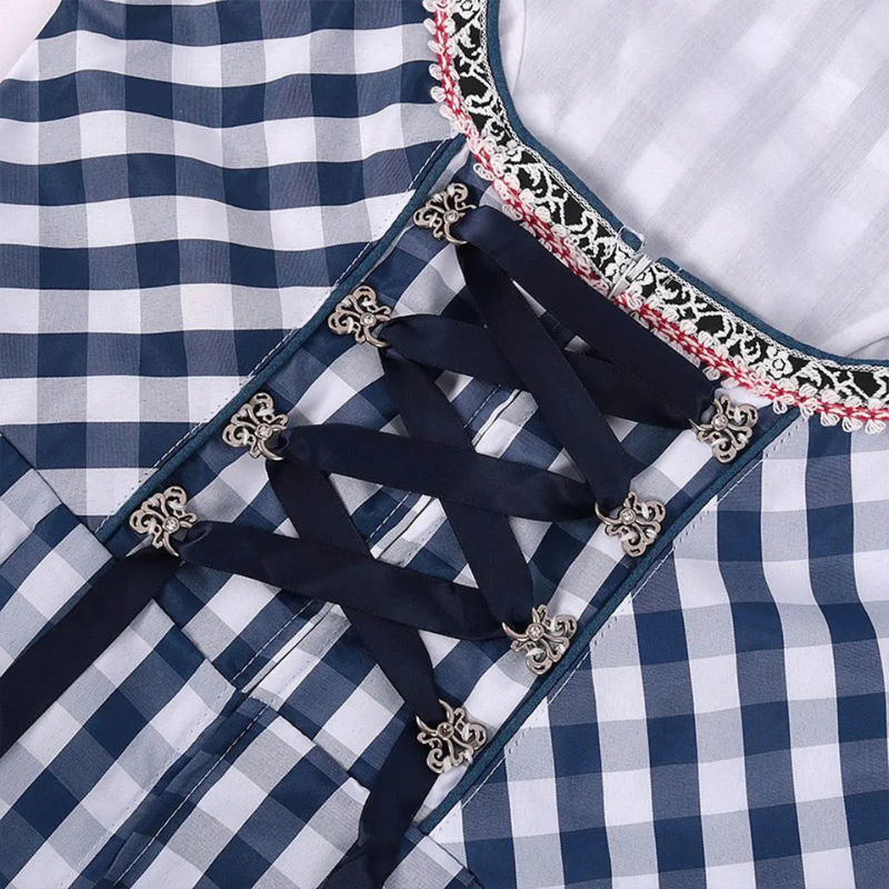 Damen Klassisches Blau Oktoberfest Dirndl Kleid - Image 4