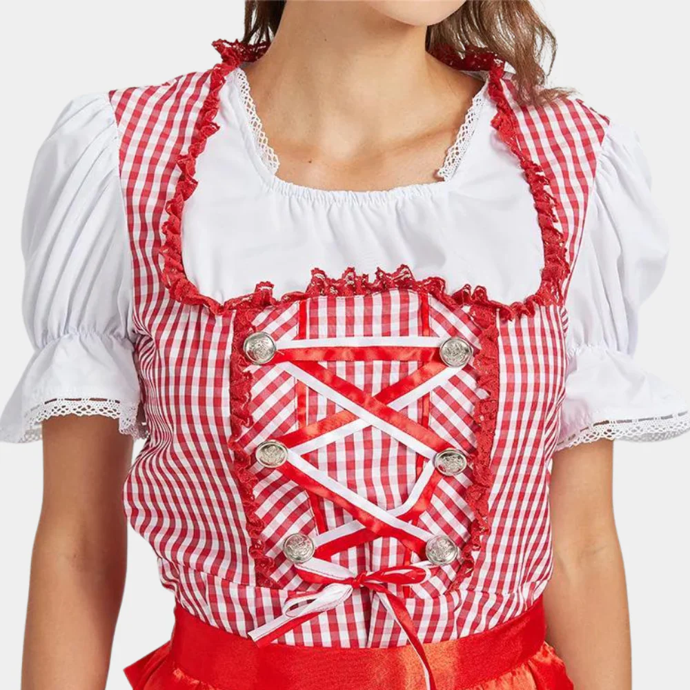 Damen Klassisches Kariertes Dirndlkleid | Mini - Image 2