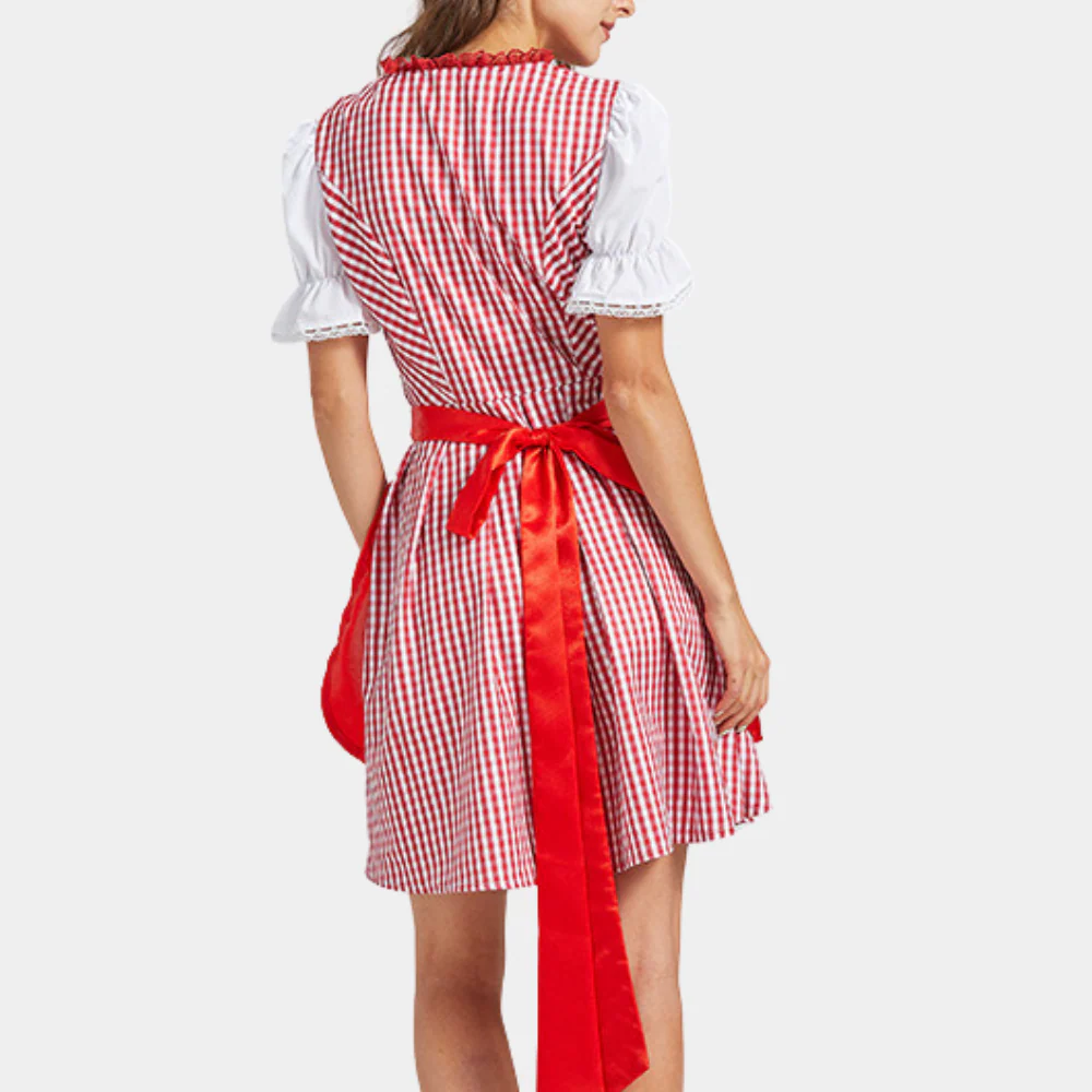 Damen Klassisches Kariertes Dirndlkleid | Mini - Image 3