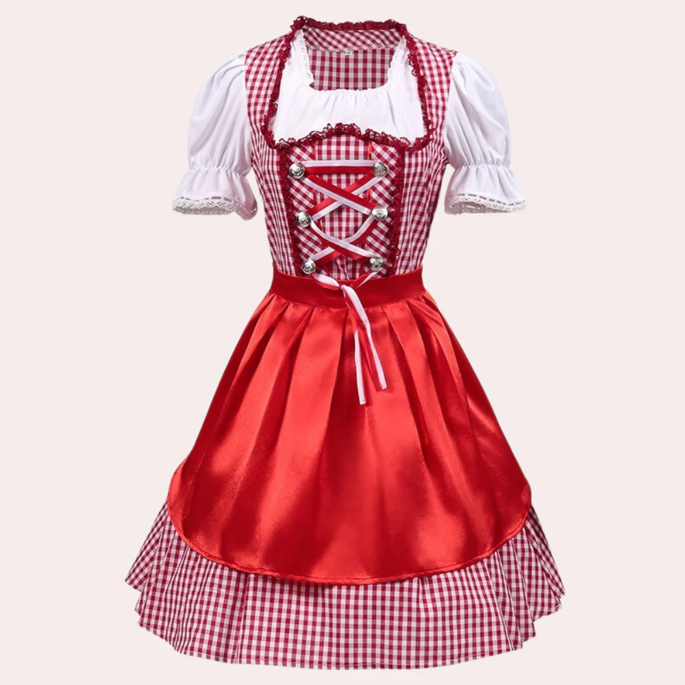 Damen Klassisches Kariertes Dirndlkleid | Mini - Image 4