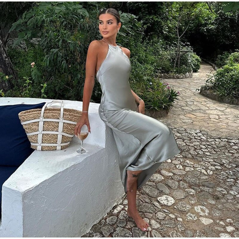 Damen Kleid | Ärmellos mit offenem Rückenteil - Image 3