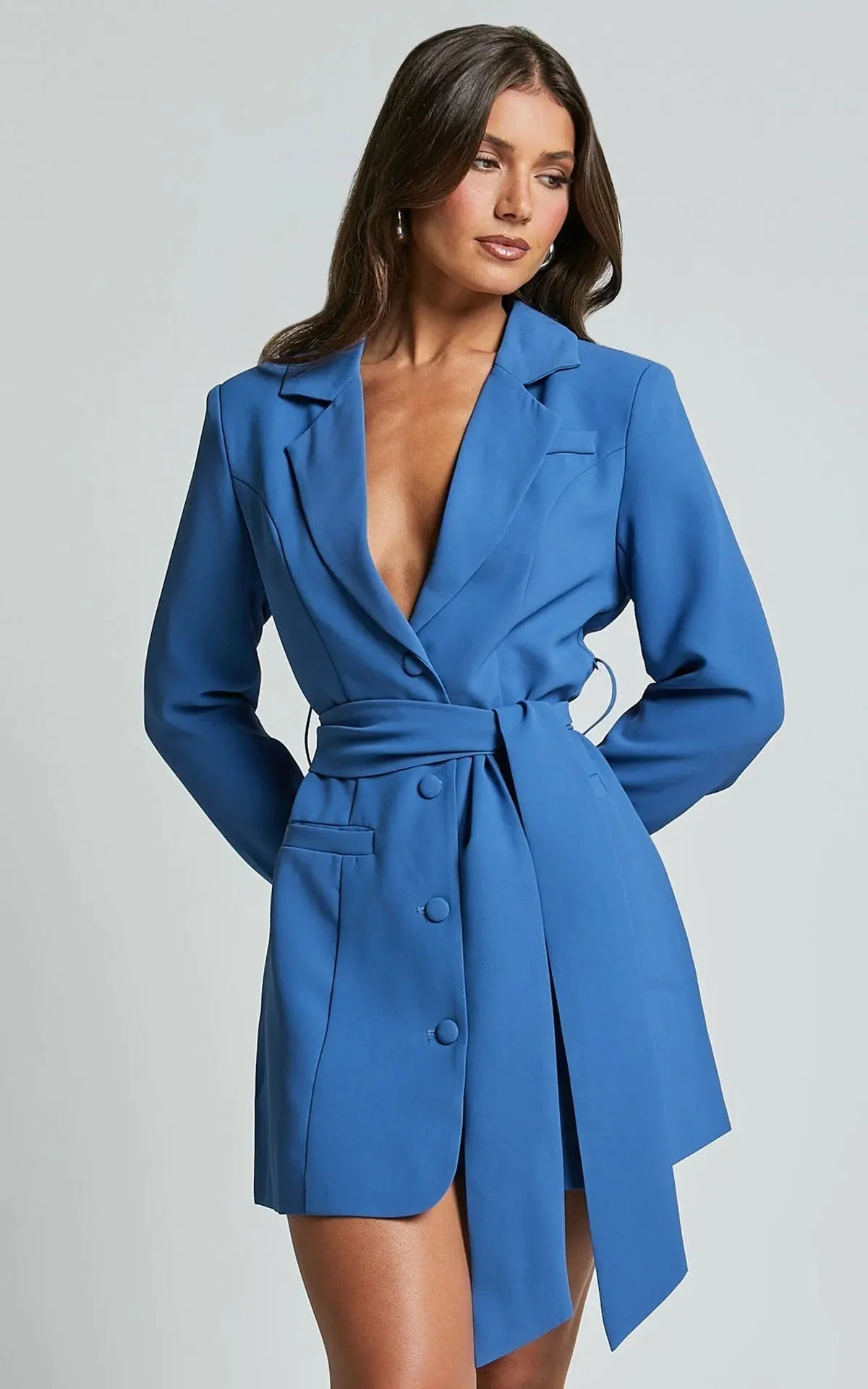Damen Kleid | Blazer-Form mit Gürtel und gerade Linienführung - Image 2