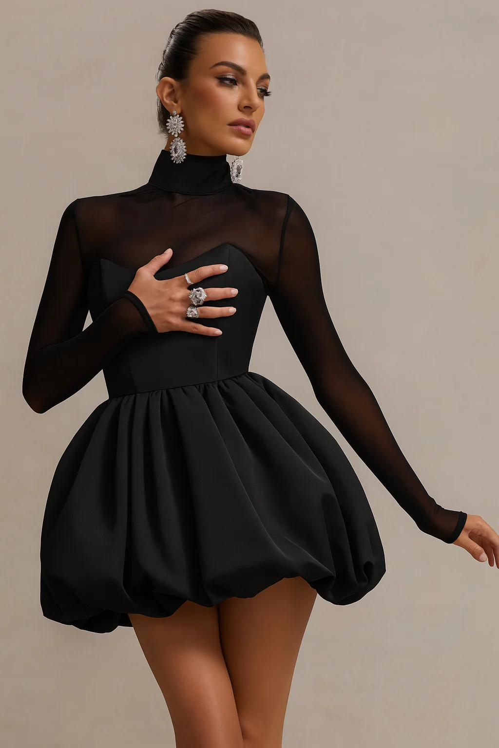 Damen Kleid | kurze Ausführung mit Volants und V-Ausschnitt - Image 2