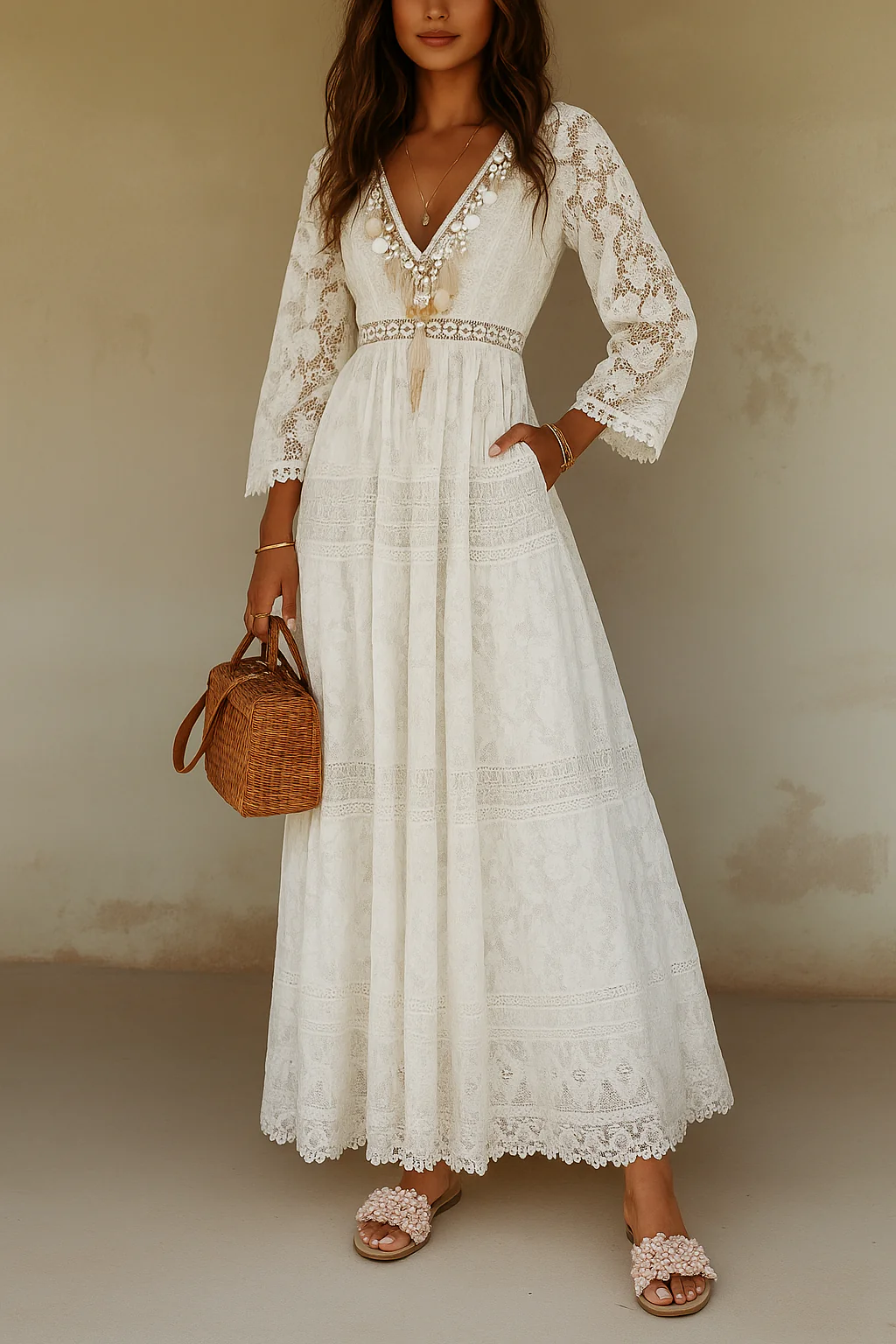 Damen Kleid | Lange Ausführung mit Blumenmuster - Image 2