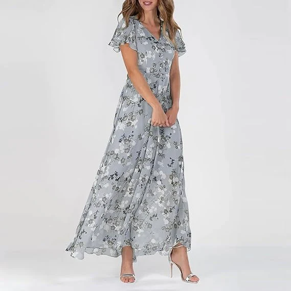 Damen Kleid Maxi | V-Ausschnitt und durchgehende Linienführung - Image 10