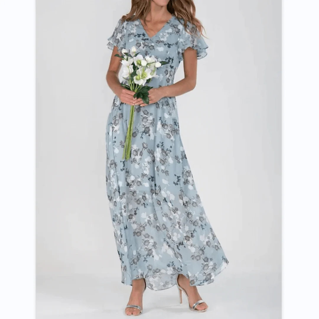 Damen Kleid Maxi | V-Ausschnitt und durchgehende Linienführung - Image 2