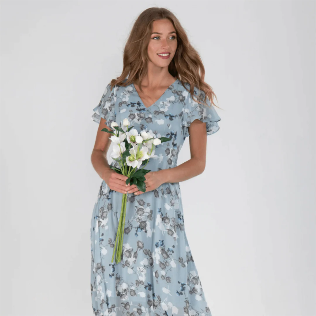 Damen Kleid Maxi | V-Ausschnitt und durchgehende Linienführung - Image 3