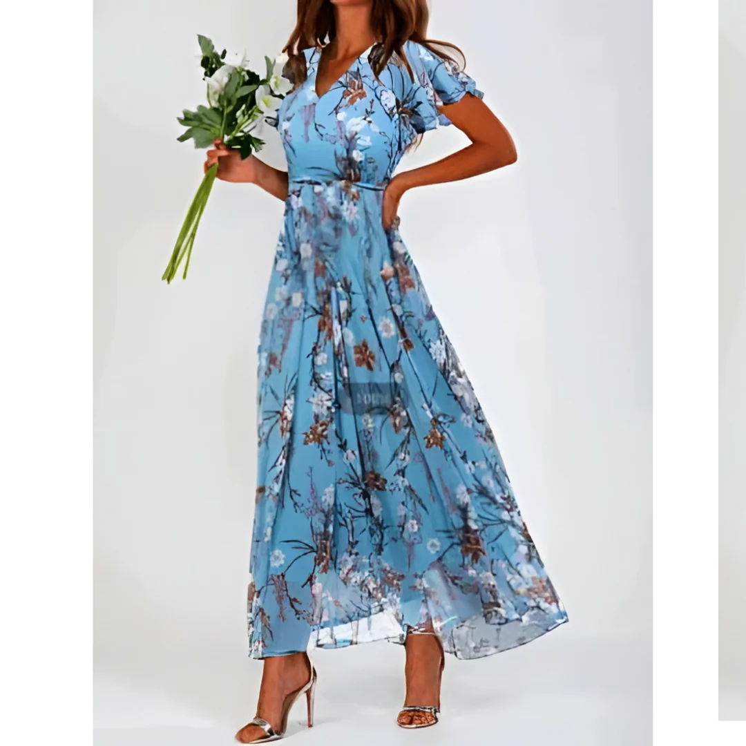 Damen Kleid Maxi | V-Ausschnitt und durchgehende Linienführung - Image 4