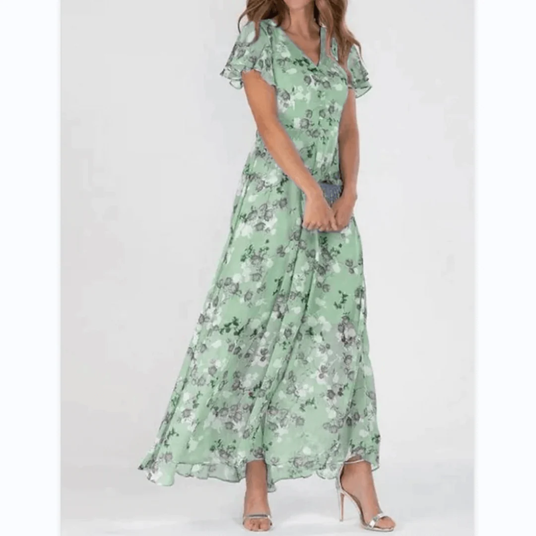 Damen Kleid Maxi | V-Ausschnitt und durchgehende Linienführung - Image 7