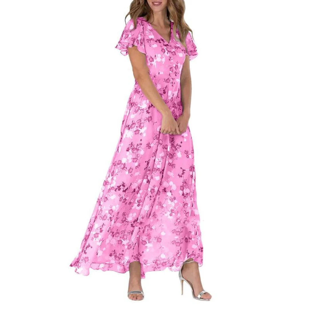 Damen Kleid Maxi | V-Ausschnitt und durchgehende Linienführung - Image 8