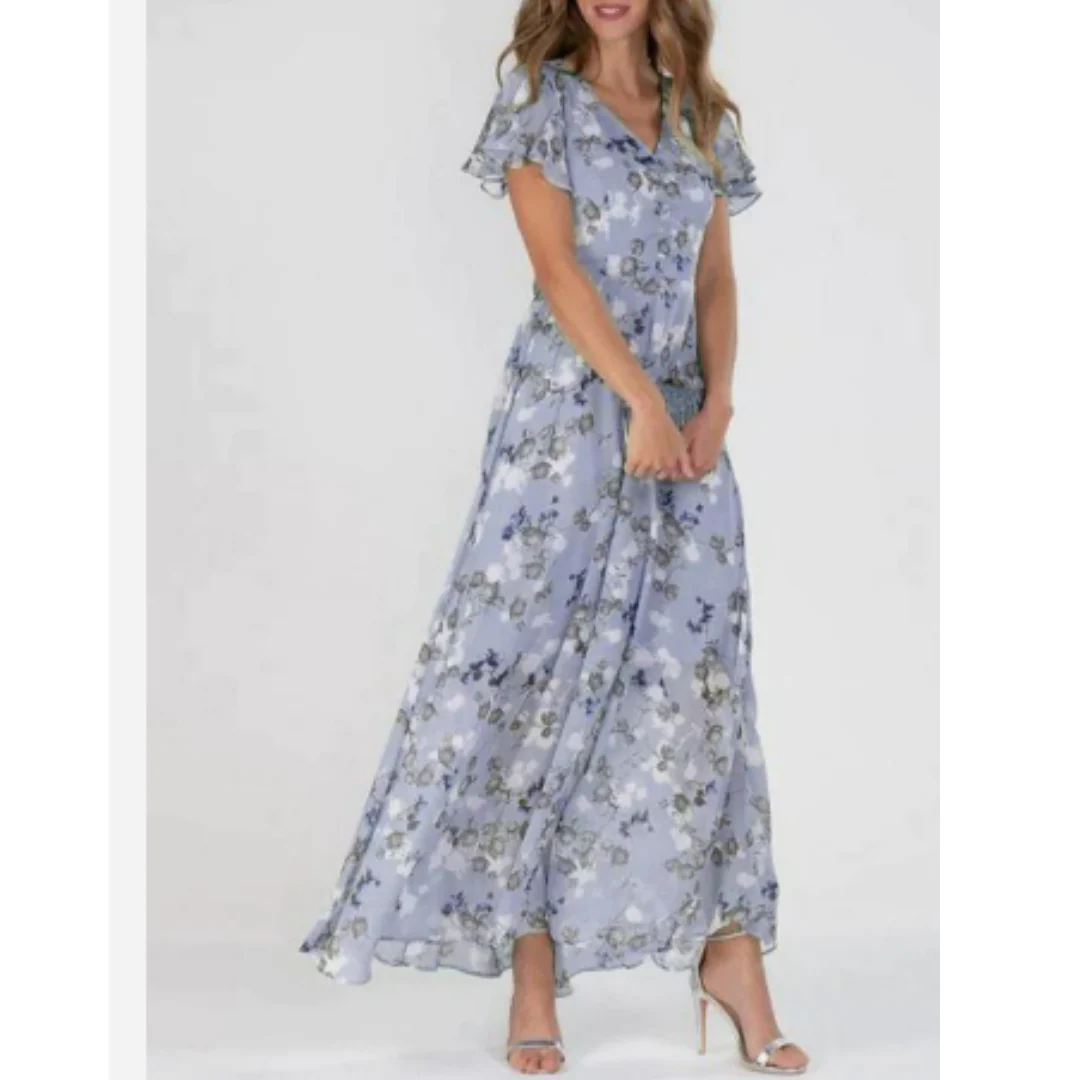 Damen Kleid Maxi | V-Ausschnitt und durchgehende Linienführung - Image 9