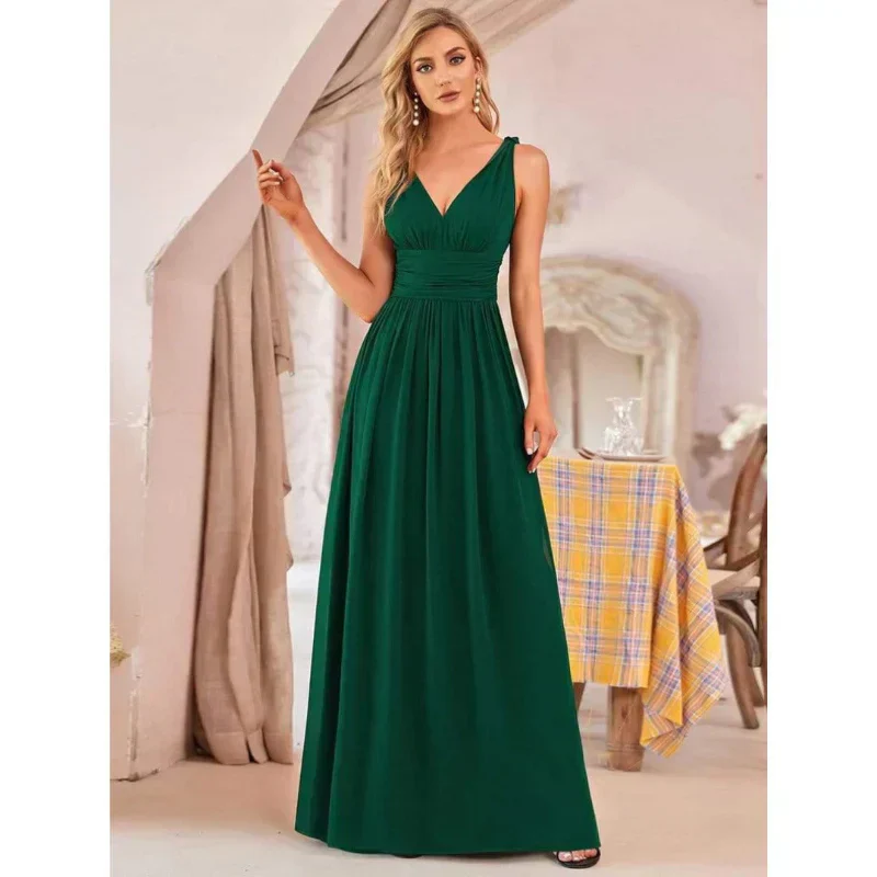 Damen Kleid Maxi | V-Ausschnitt und fließender Saumabschluss - Image 2
