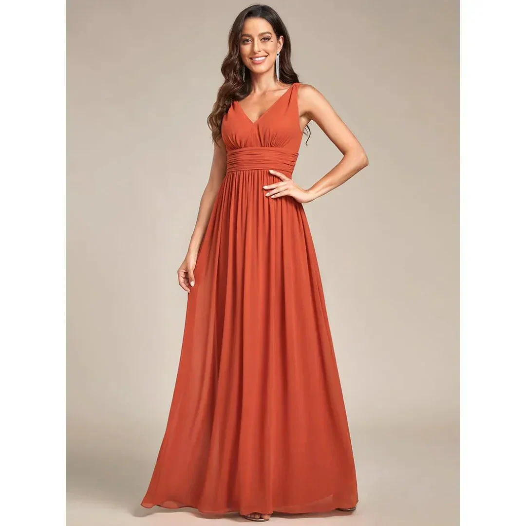 Damen Kleid Maxi | V-Ausschnitt und fließender Saumabschluss - Image 3