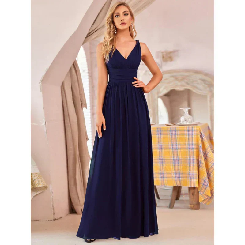 Damen Kleid Maxi | V-Ausschnitt und fließender Saumabschluss - Image 4