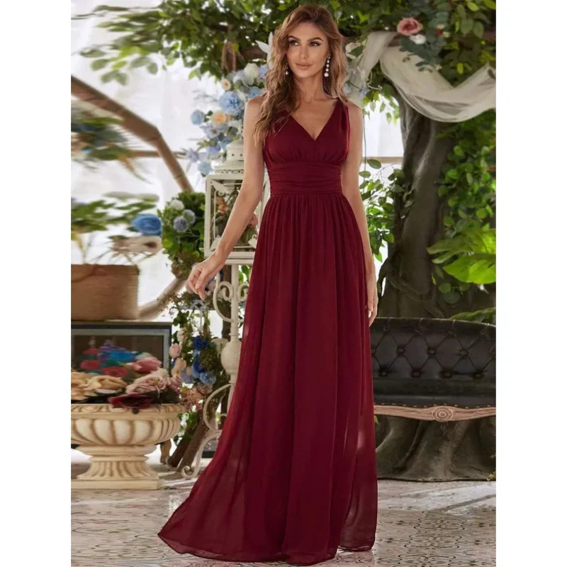 Damen Kleid Maxi | V-Ausschnitt und fließender Saumabschluss - Image 8