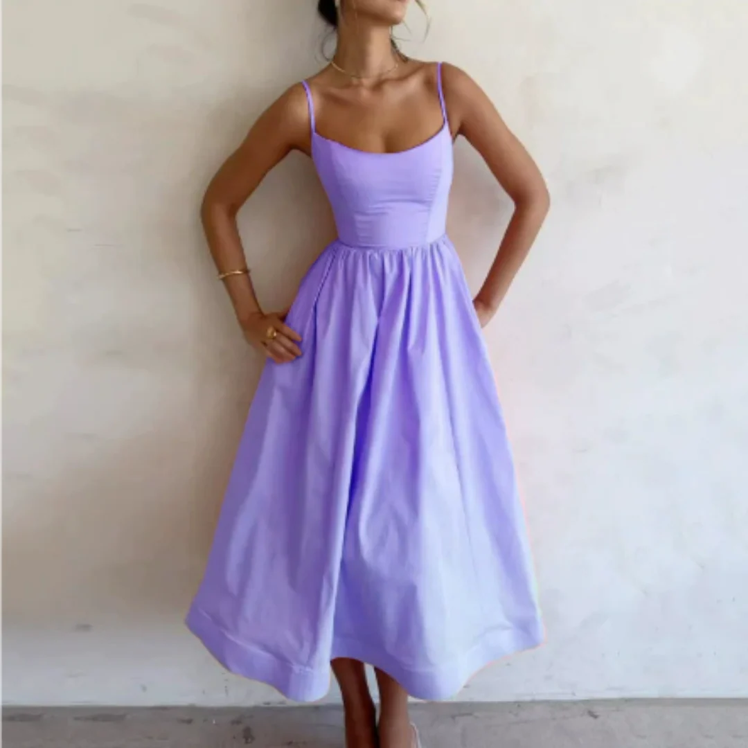 Damen Kleid Midi | A-Linien Schnitt und ärmellose Ausführung - Image 4