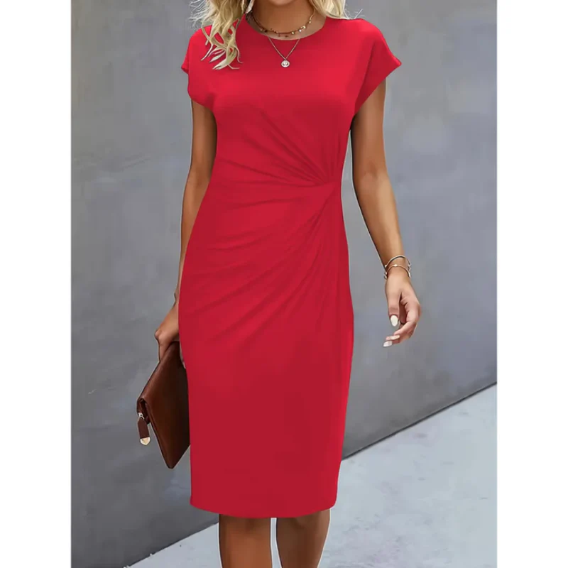 Damen Kleid Midi | kurzärmlige Ausführung mit klarer Form - Image 2
