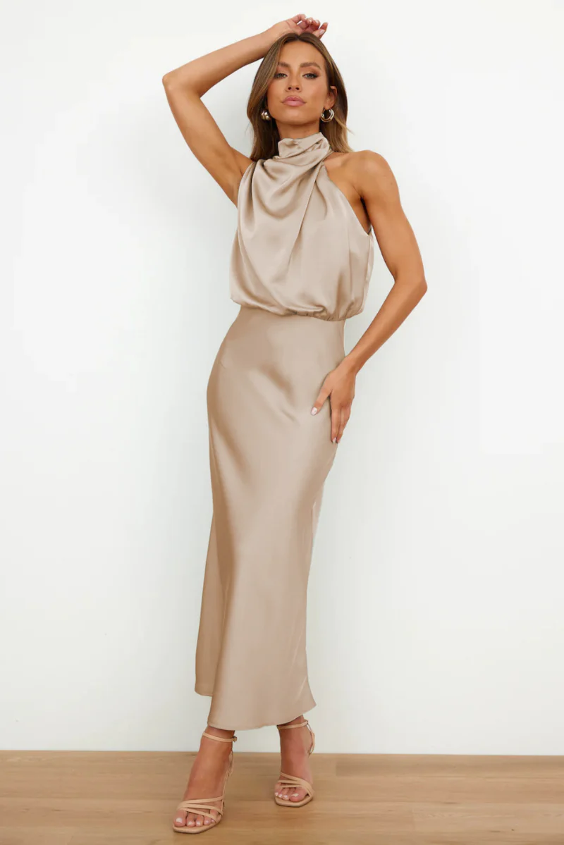 Damen Kleid | midi-Länge mit asymmetrischer Halslinie - Image 4