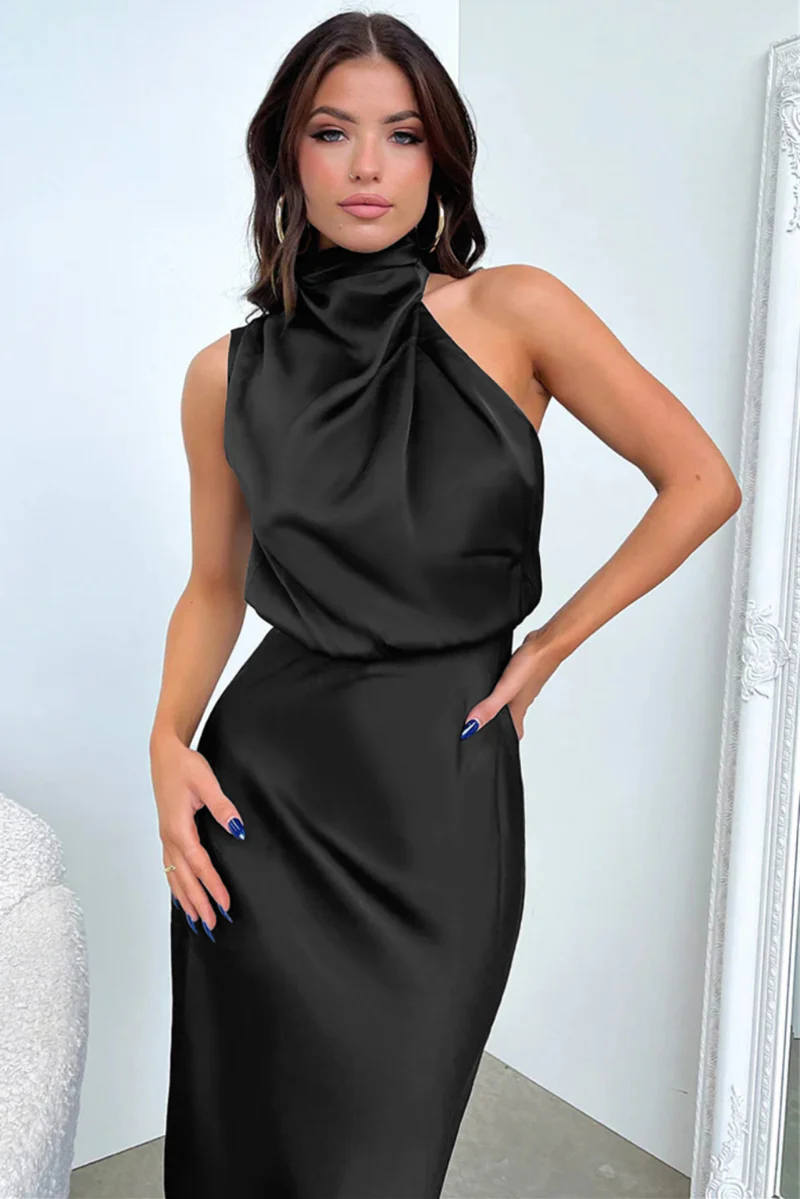 Damen Kleid | midi-Länge mit asymmetrischer Halslinie - Image 8