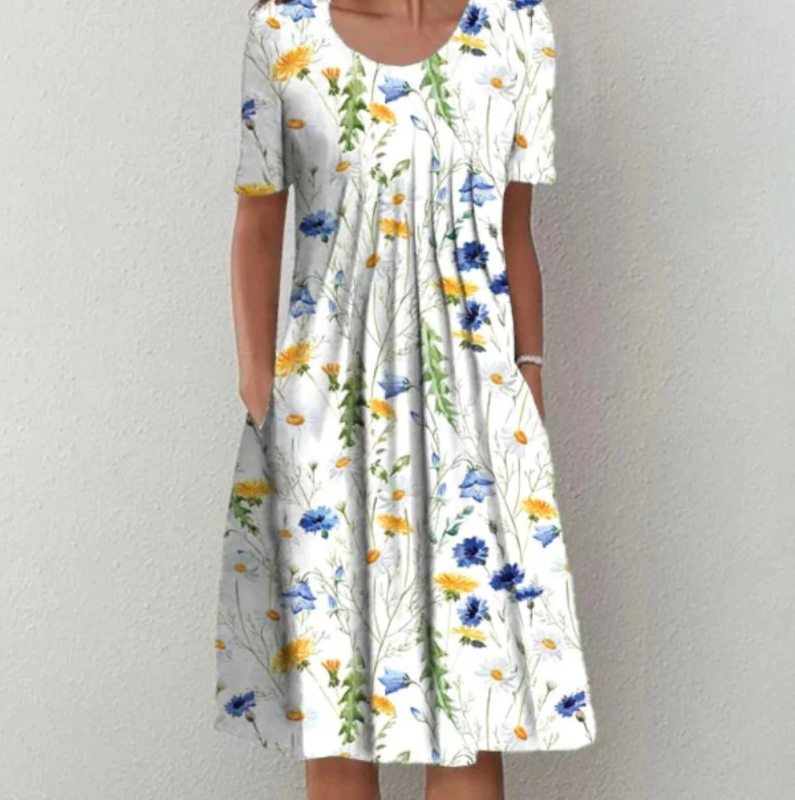 Damen Kleid Midi | Muster und durchgehende Linienführung - Image 2