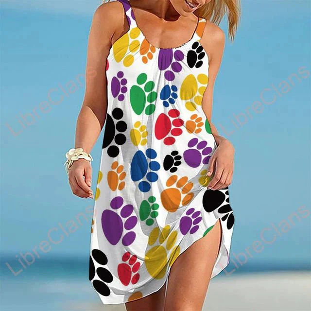 Damen Kleid mit Pfotenabdrücke - Image 2