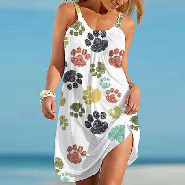 Damen Kleid mit Pfotenabdrücke - Image 3