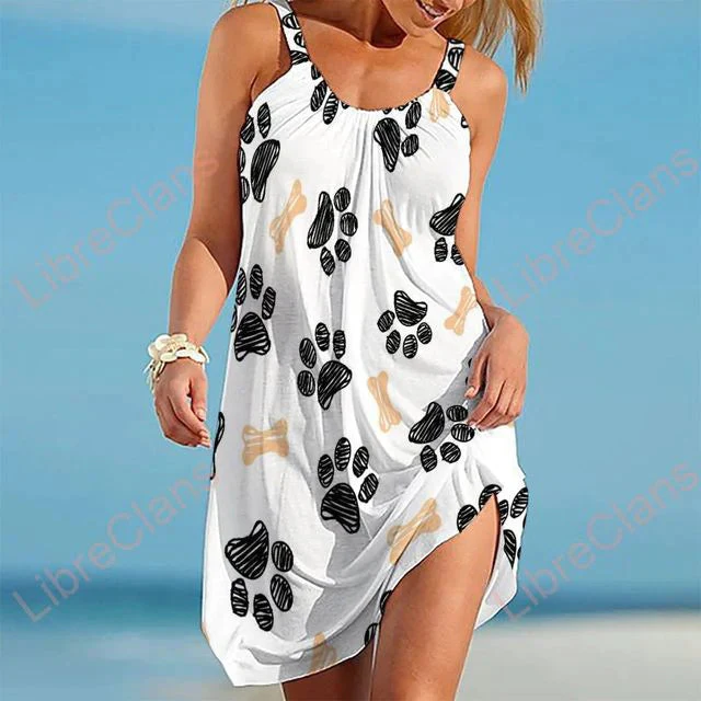 Damen Kleid mit Pfotenabdrücke - Image 4
