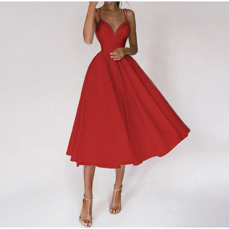 Damen Kleid | mittellanger Schnitt mit V-Ausschnitt-Struktur - Image 5