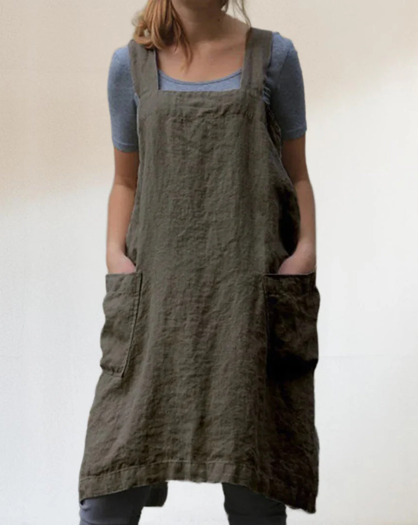 Damen Kleid | Schürzenform mit durchgehendem Taschenbereich - Image 4