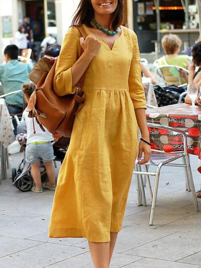 Damen Kleid | taillierter Schnitt mit V-Ausschnitt - Image 2