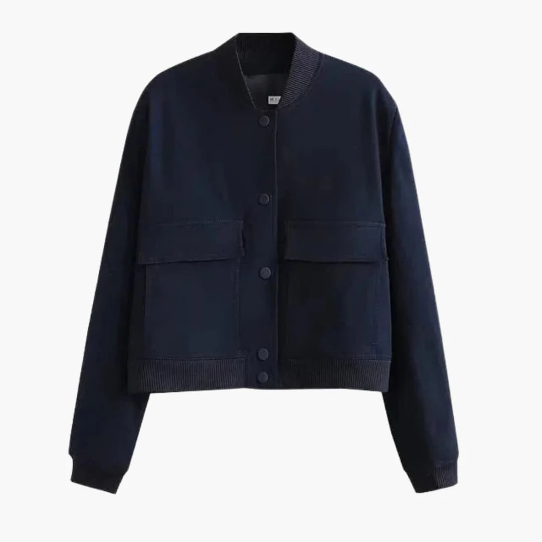 Damen kurze Bomberjacke mit Klappentaschen - Image 2