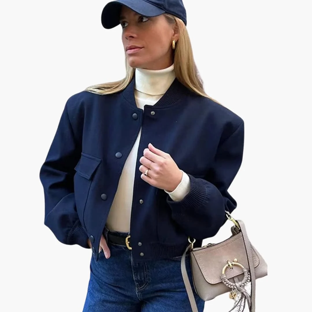Damen kurze Bomberjacke mit Klappentaschen - Image 6