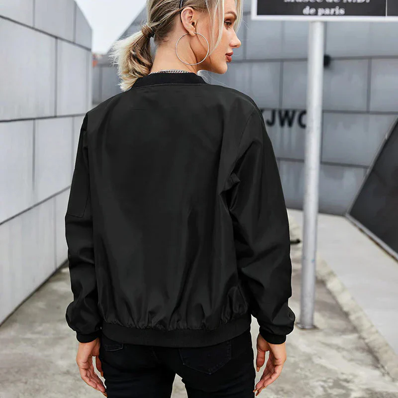 Damen Kurze Bomberjacke | Reißverschluss - Image 2