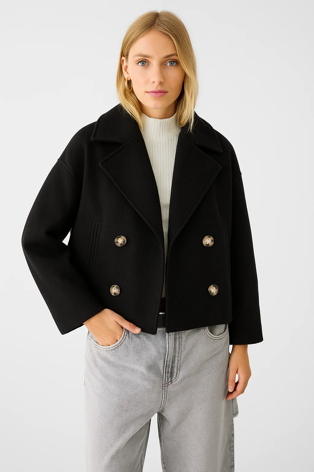 Damen Kurzmantel | Doppelte Knopfleiste in eleganter Ausführung - Image 3