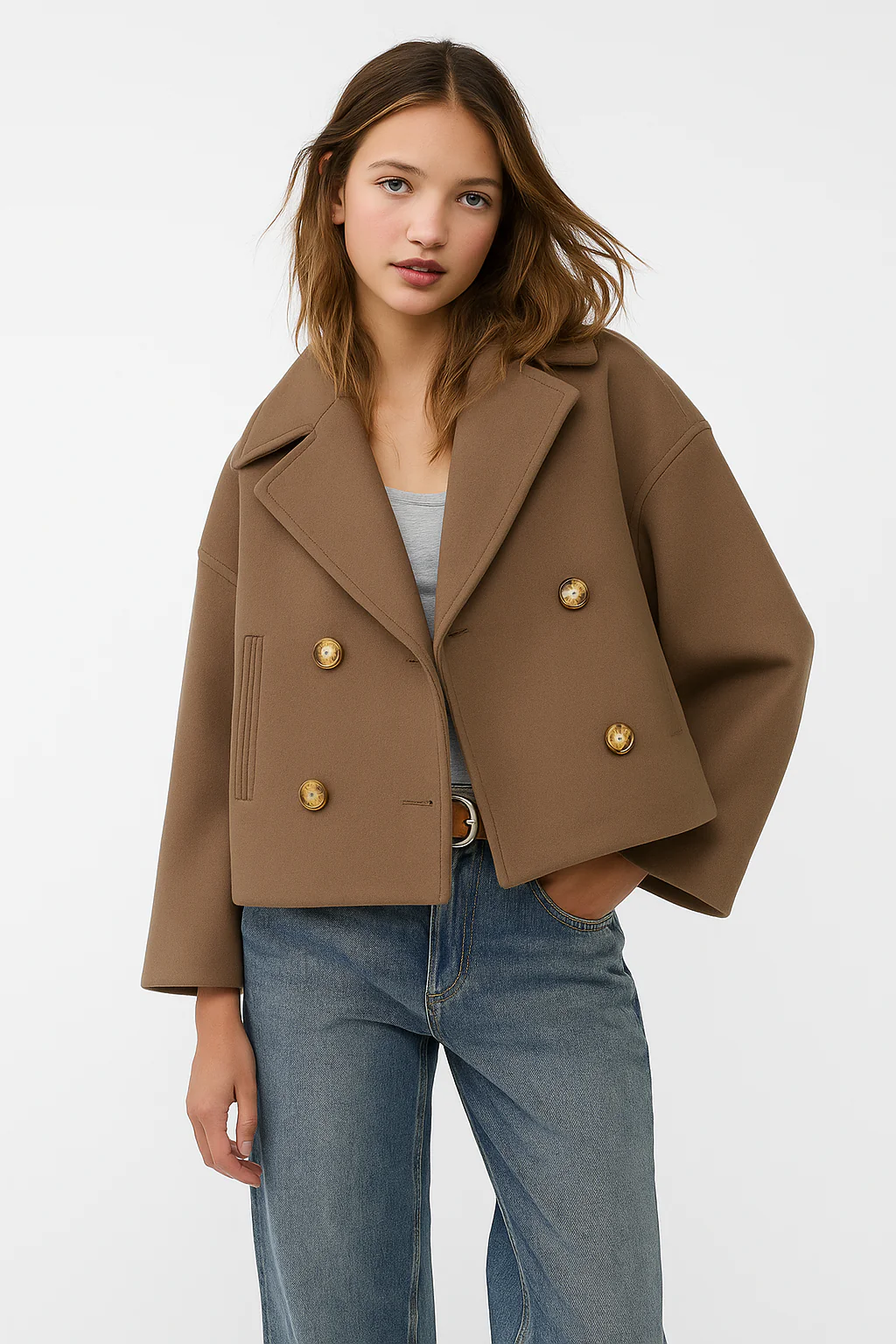Damen Kurzmantel | Doppelte Knopfleiste in eleganter Ausführung - Image 5