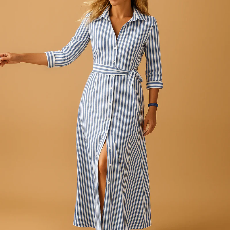 Damen Langarm Hemdkleid | Maxi - Image 5
