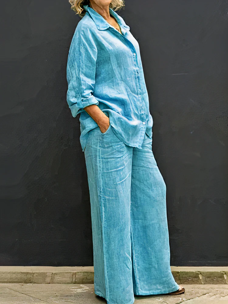 Damen Langarmshirt-und-Hosen-Set | Elegante - Image 4