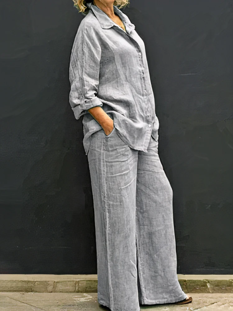 Damen Langarmshirt-und-Hosen-Set | Elegante - Image 5
