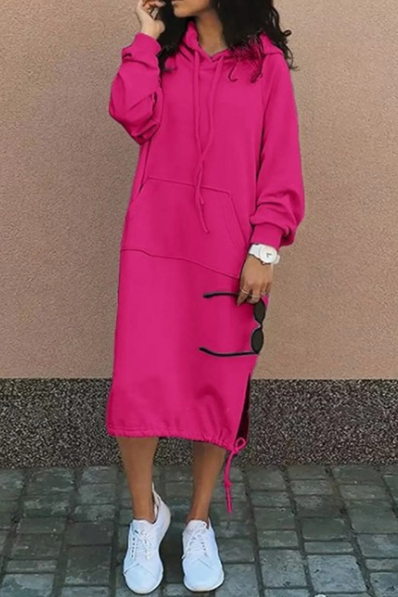 Damen Lange Kapuzenpullover Kleid | Langarm - Image 6