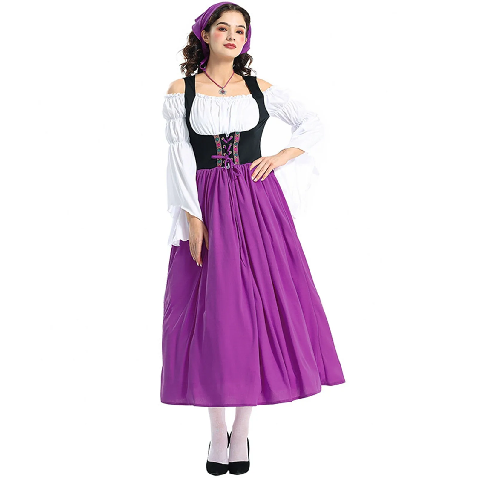 Damen Lange Oktoberfest Dirndl Kleid - Image 4