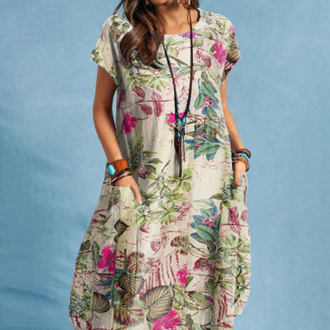 Damen Lässig Blumenmuster Kleid | Midi - Image 2