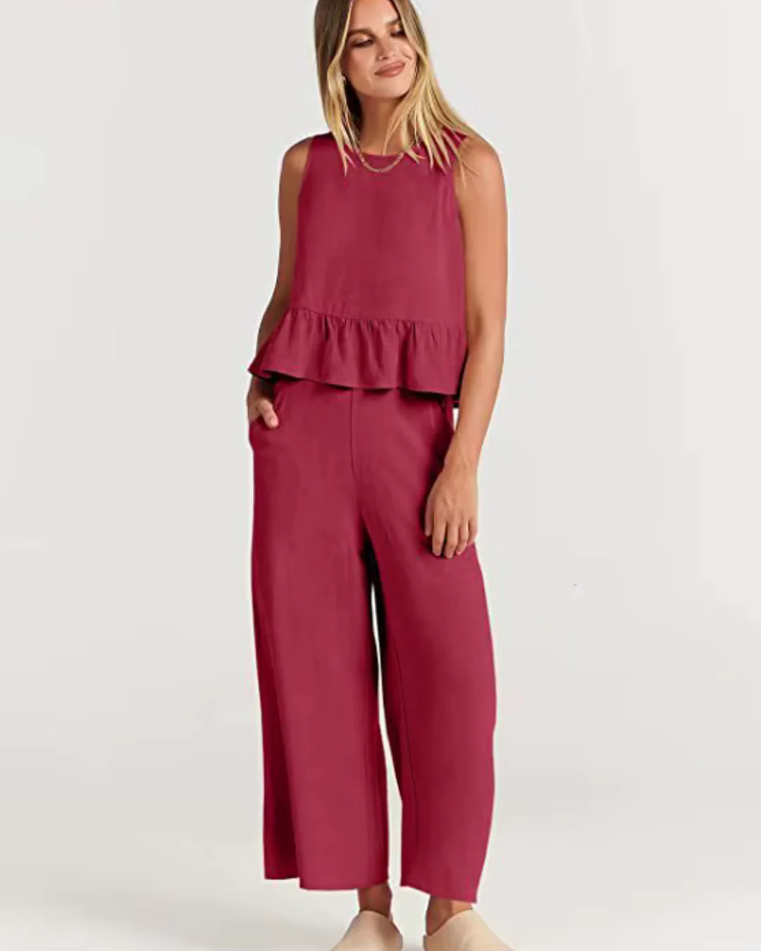 Damen Lässig Leichte Zweiteiliges Set | Hose und Oberteil - Image 10