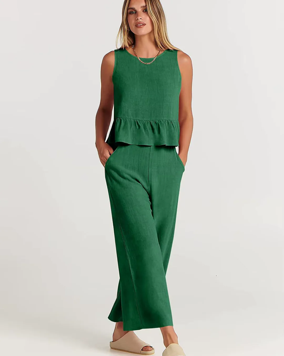 Damen Lässig Leichte Zweiteiliges Set | Hose und Oberteil - Image 2