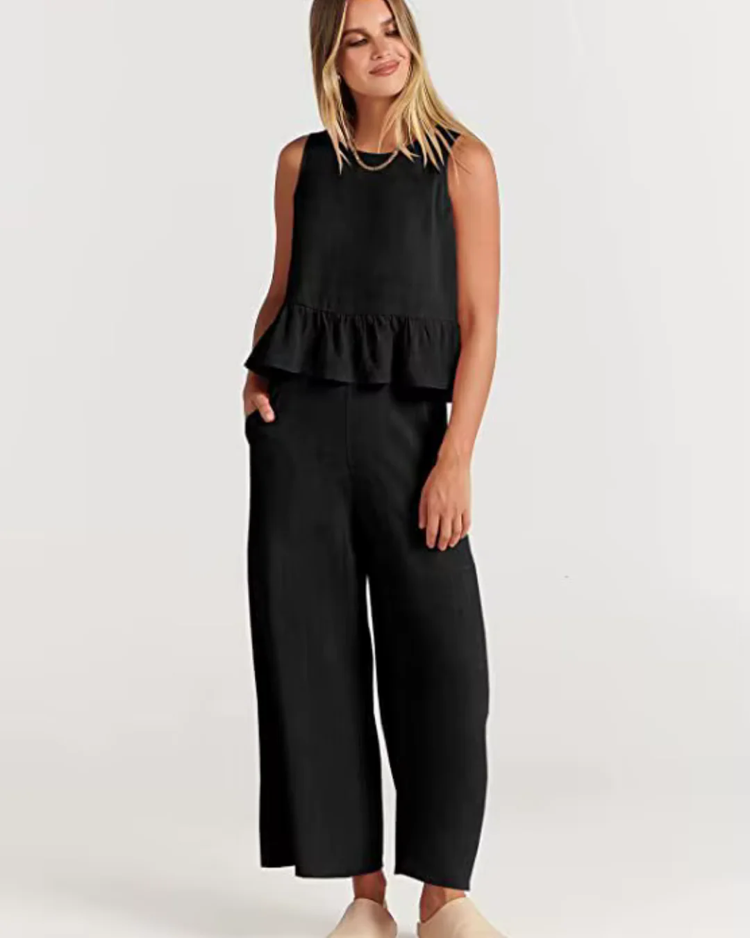 Damen Lässig Leichte Zweiteiliges Set | Hose und Oberteil - Image 7
